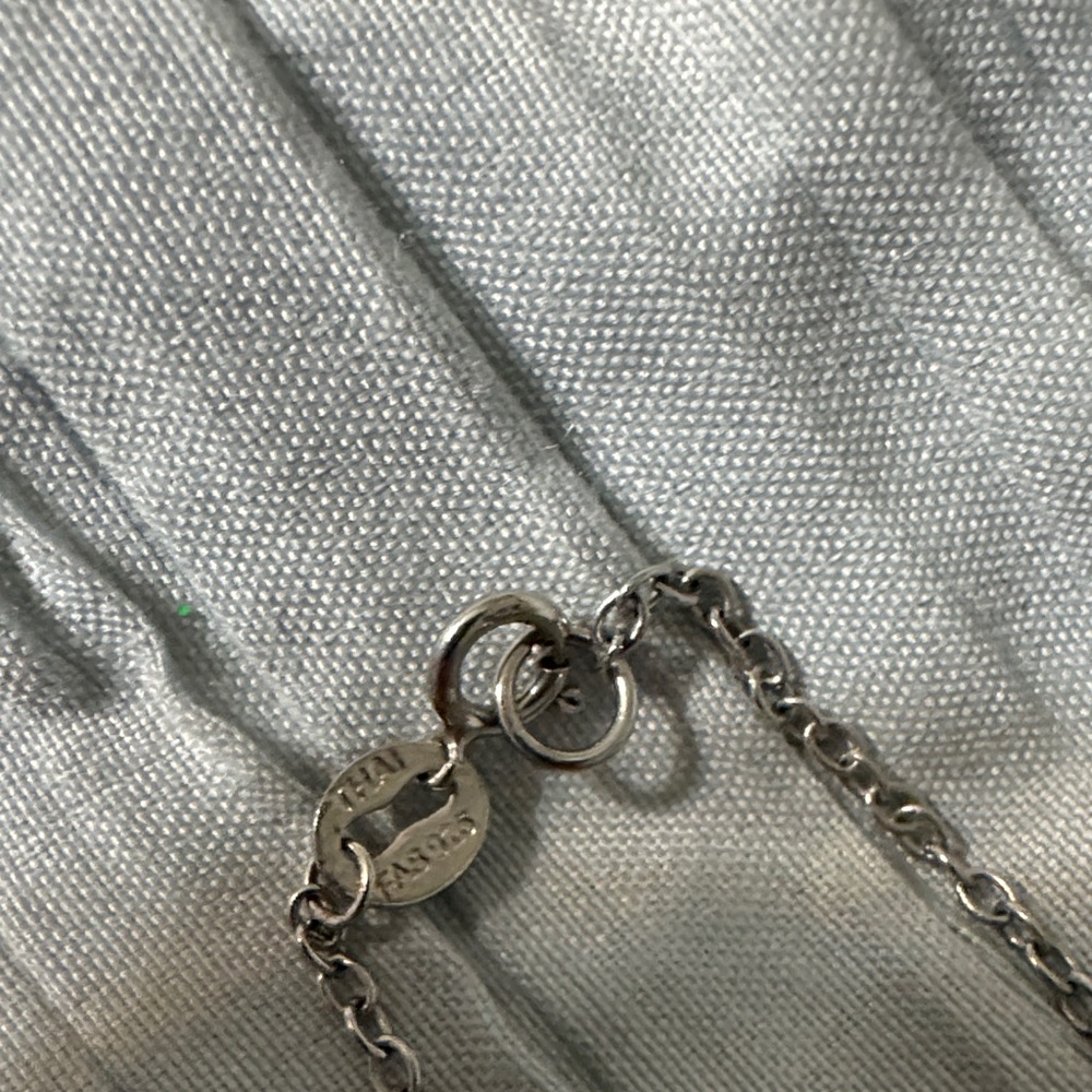 Frieda Rothman SS Necklace with Crystal Accents about 18 to 20 in with a dusty - Picture 3 of 4